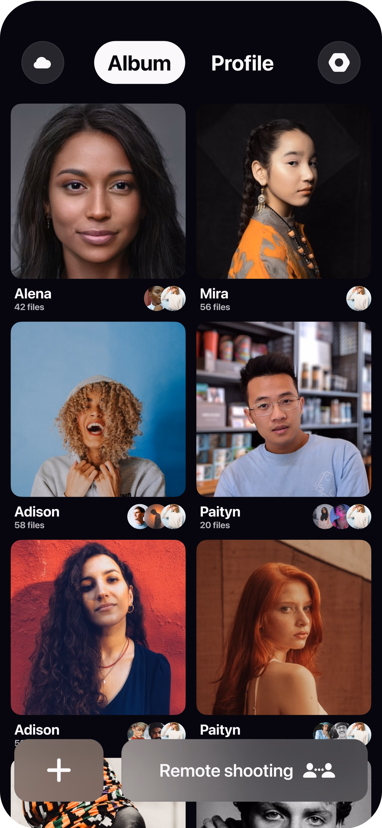 Step one of a remote fashion shoot — creating a virtual room and inviting the model, stylist and brand client by link.